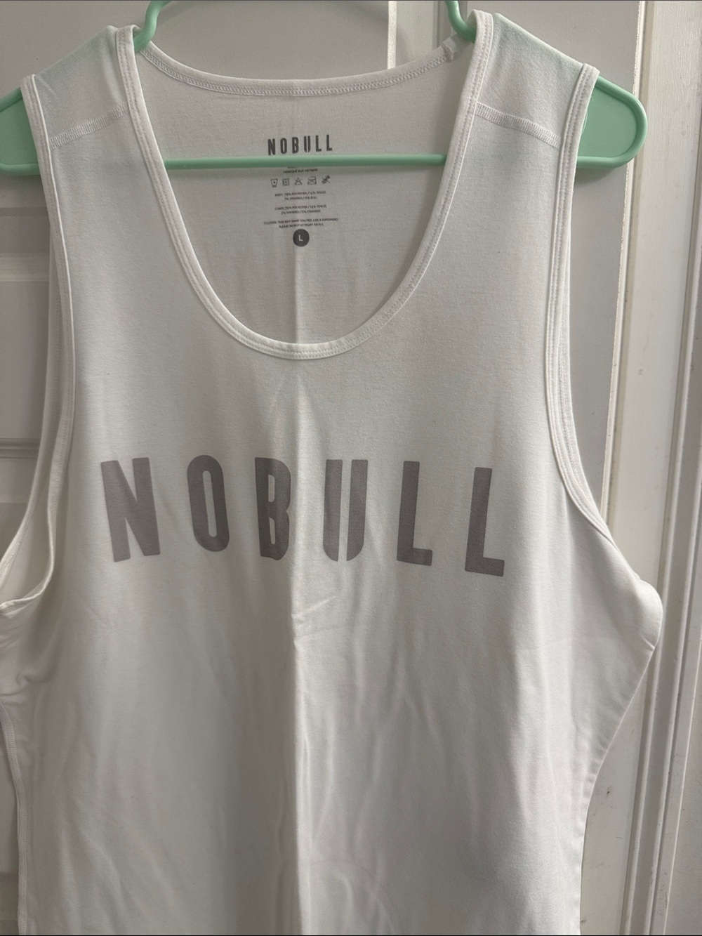 NOBULL White Tank with Grey Logo